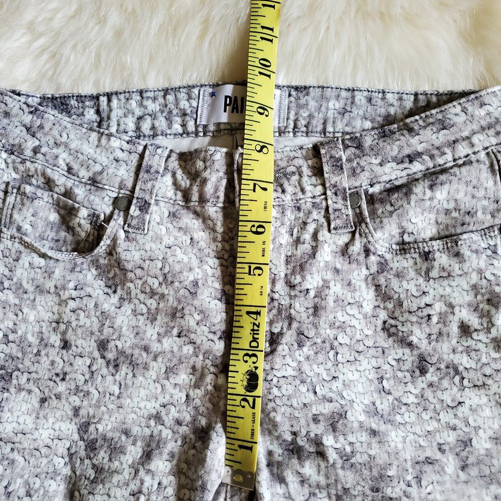 PAIGE Verdugo Ankle Skinny Jeans in Pewter Sequin Size 27 LIKE NEW - Picture 15 of 16